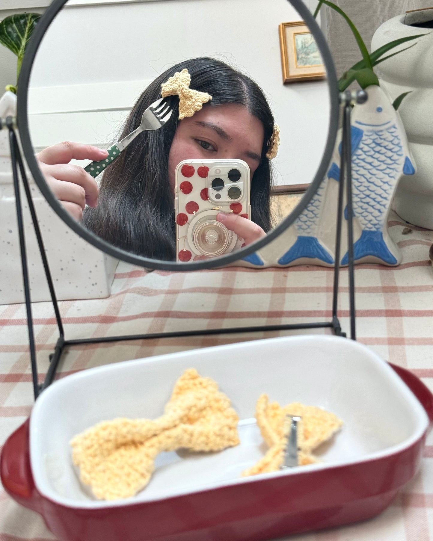 bowtie pasta hair clip