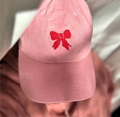 red bow baseball hat