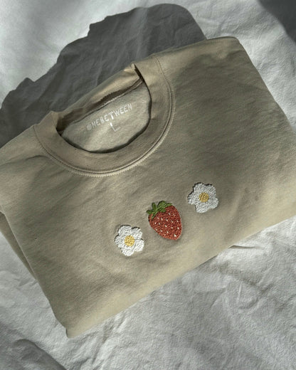 strawberry and flowers crewneck