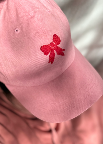 red bow baseball hat