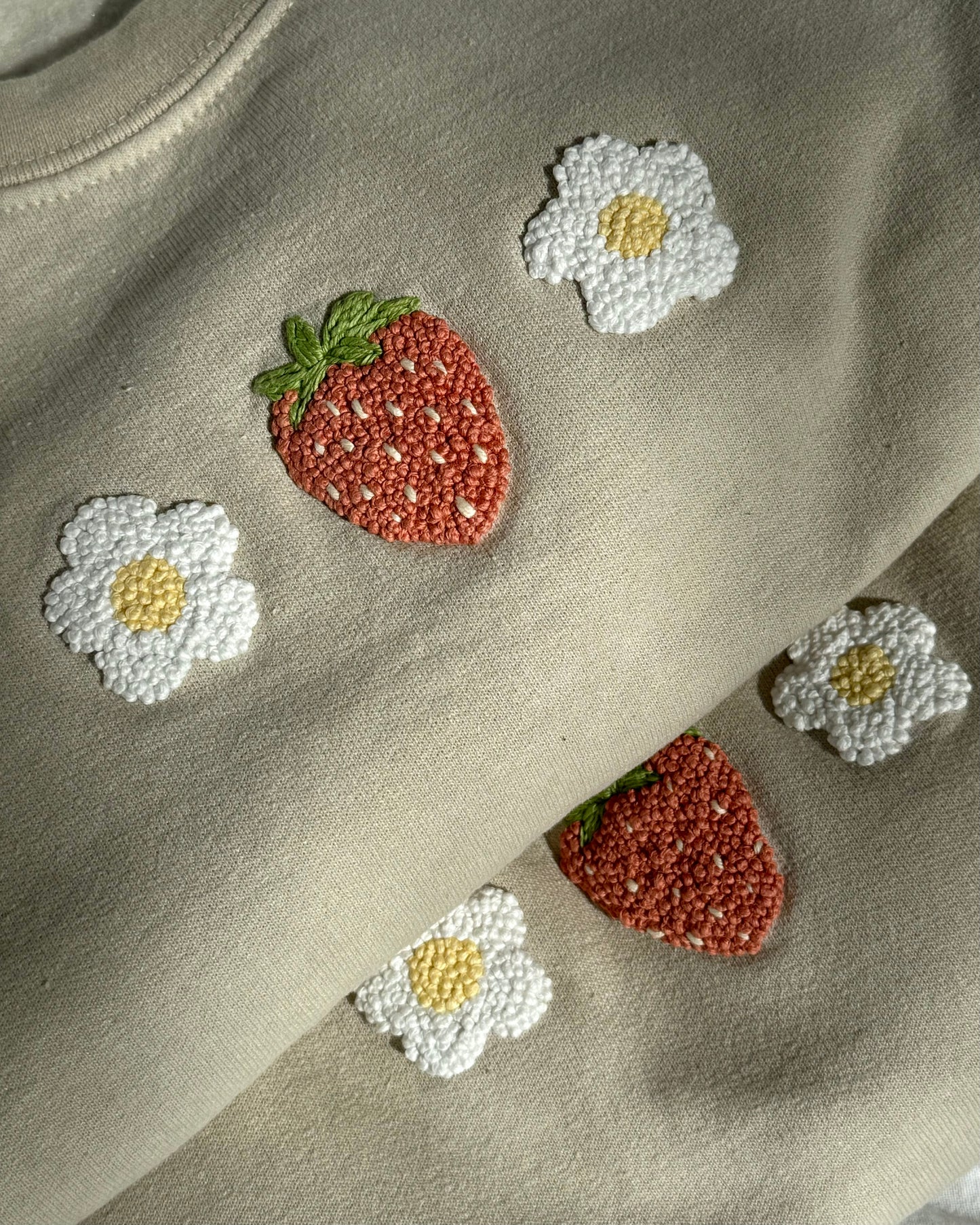 strawberry and flowers crewneck